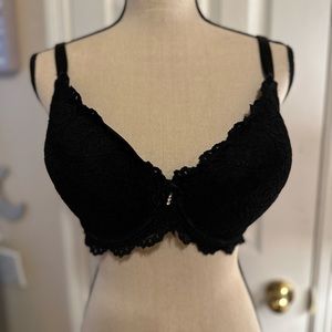 Smart & Sexy Black Lace Bra Size 40D Adjustable Band/Straps Excellent Condition